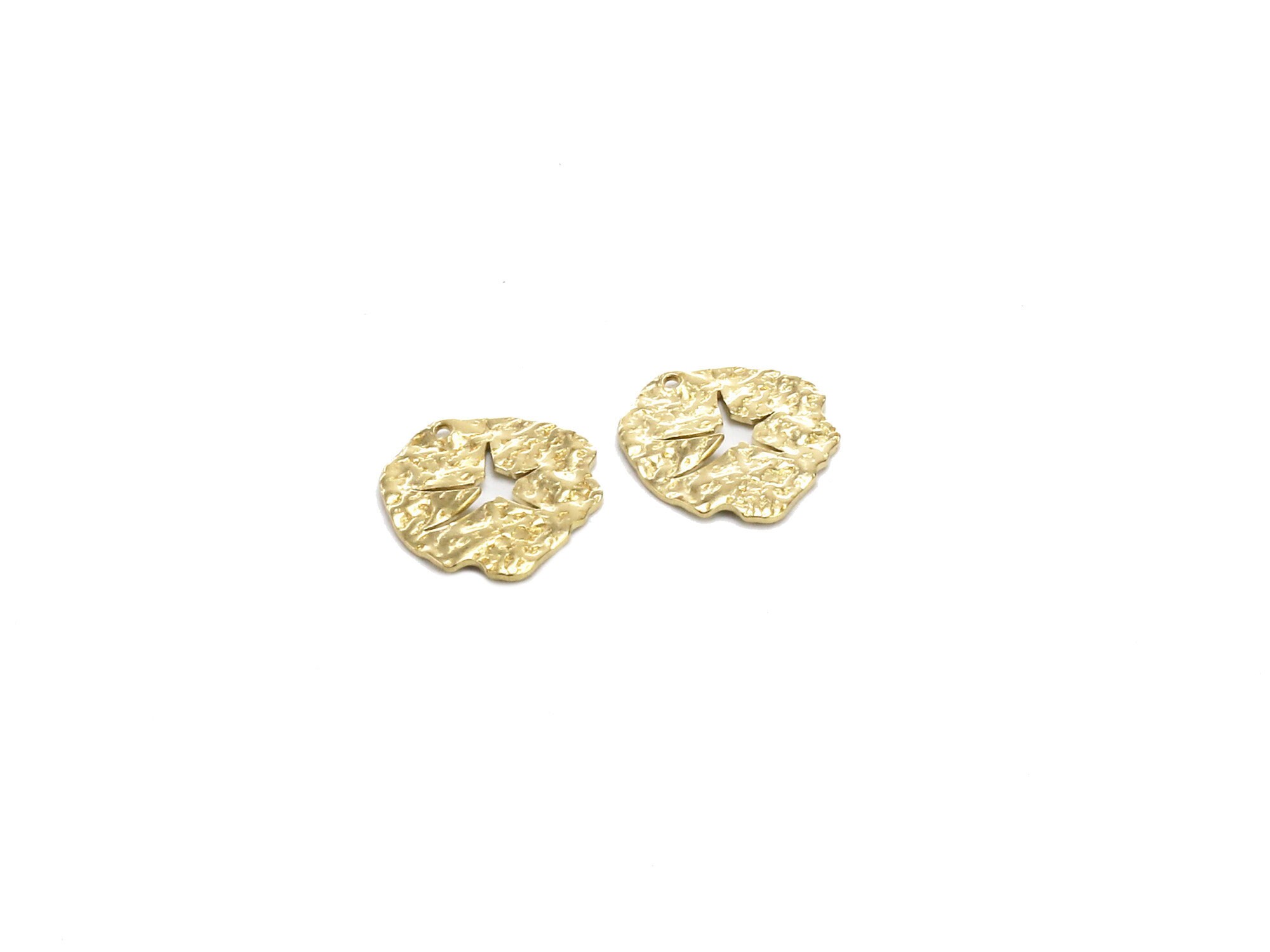 Lotus Leaf Earring Charms, Brass Leaf Charm, 18.3x17x0.8mm