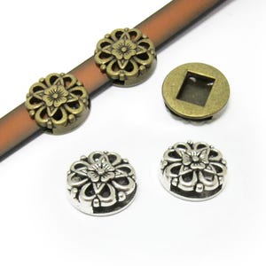 10 cuentas de margaritas para hacer pulseras, cuentas de flores florecientes, accesorios planos de cuero, 10 x 2 mm, suministros de joyería -FF84