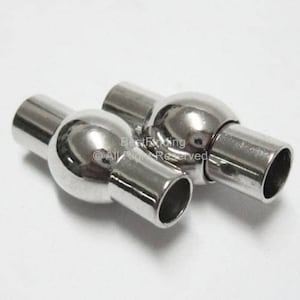 5pcs 3mm Round Leather clasp 3mm Rhodium plated Brass clasp RC03