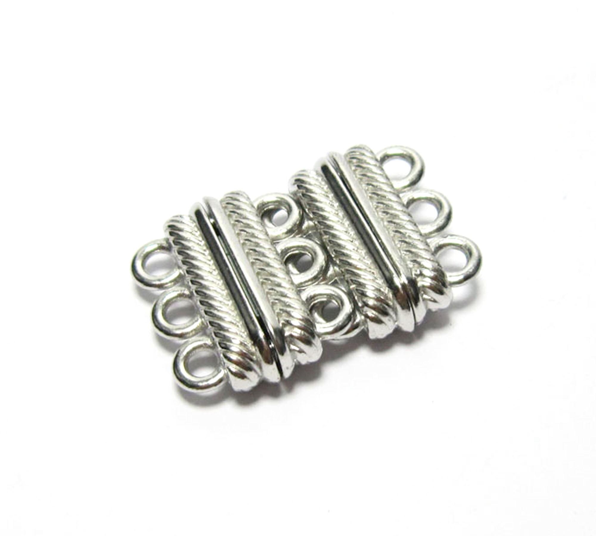 5pcs - Leather Clasps, Ribbed Loop Clasp, Beaded Bracelet Connector, 3 ...