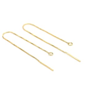 Threader Earrings, Long Chain Threader Earring Post, Minimalist Earrings, Cartilage Chain Earrings , Gold Tone, Jewelry Making - RP011 RP225