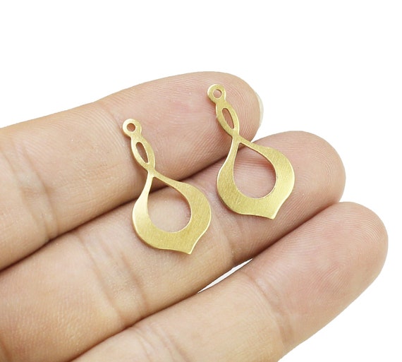 Brass Drop Charm, Teardrop Earring Charms, Brass Charms for