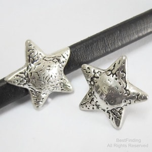 5pcs Licorice Sea Star Silder, Licorice Findings, 10x6.5mm, Leather Bracelet Making - LT13