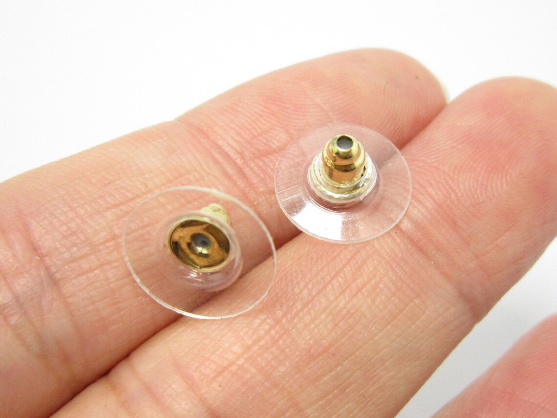 Stud Earrings Backs Brass Earplugs Pad 11.5x6mm Gold Resin Etsy