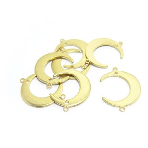 Crescent Moon Connector, Textured Earring Charms, Brass Charms For Jewelry Making, Raw Brass Findings, 22x16.5mm -R1300 R632 R1234 image 8
