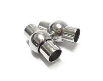5pcs Round Leather Clasp, Bracelet Making, Necklace Connector, 3mm 4mm 5mm 6mm 7mm, Jewelry Supplies -RC28 RC63