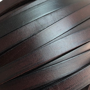 10mm leather cord, Distressed Leather Cord, Mens Bracelet Making, Genuine Leather Cord, Antique Dark Brown, Bracelet making - DLC103