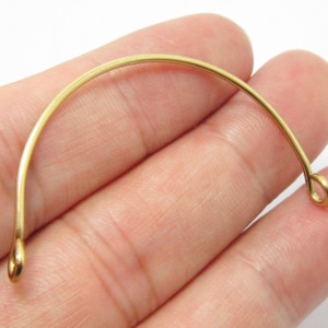 Arched Earring Charms, Brass Wire Connector, 45x25x1.3mm, C shape, Brass Wire Charm, Jewelry Making Supplies - R1378