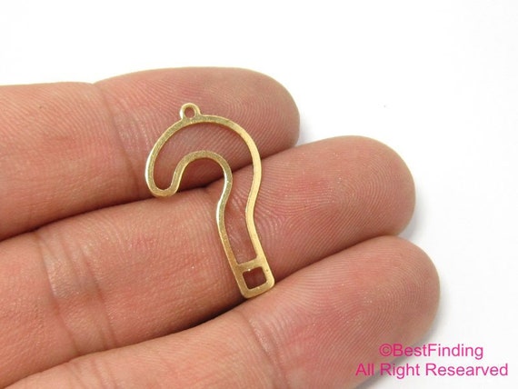 Brass Charms, Earrings Charms, Question Mark Brass Findings