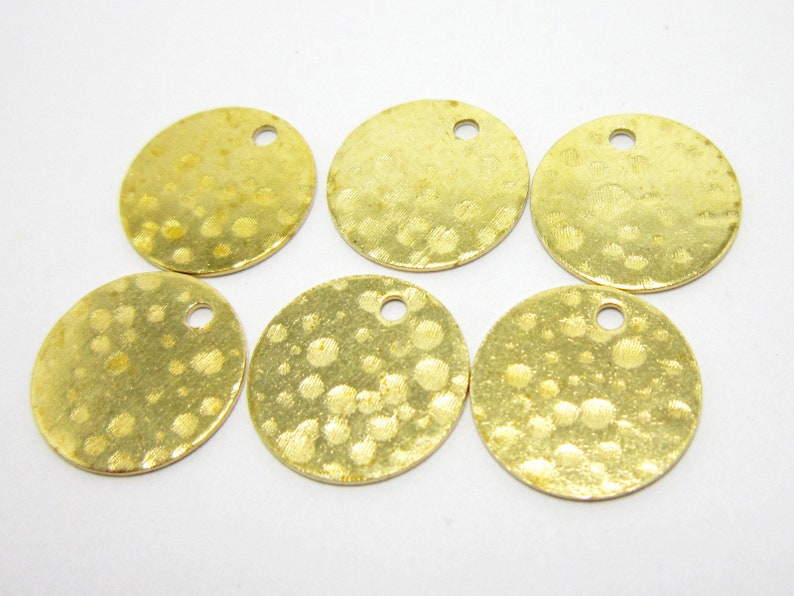 Brass charms 12mm Hammered round Raw brass earrings findings Etsy