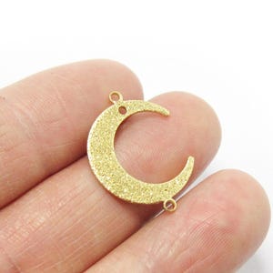 Crescent Moon Connector, Textured Earring Charms, Brass Charms For Jewelry Making, Raw Brass Findings, 22x16.5mm -R1300 R632 R1234 R1234 - Bling