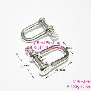 3sets Bow Shackle, U Shackle, Adjustable, Parachute Bracelet Clasp, Keychain Making, Jewelry Supplies -RH39F