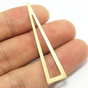 Ciondoli per orecchini a triangolo lungo, connettore triangolare in ottone, 50x11 mm, componenti per orecchini, creazione di gioielli - R586