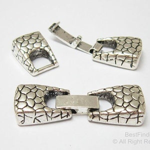 5pcs 10mm Leather Clasps, Snake Lace, Flat Leather Clasp, 10x2mm Clip Clasp, Leather Bracelet Making -FH03
