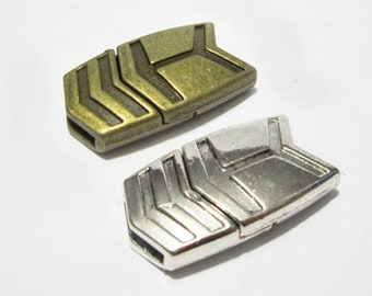 3pcs Leather clasps 10x2mm Arrow symbol leather clasp Fishbone style 10mm flat leather clasp FC13