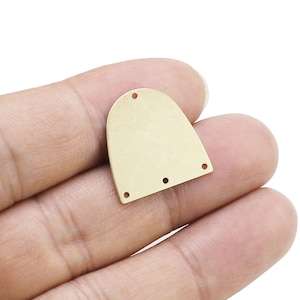 Brass D Connector, Domed Earring Charms, Brass Charms For Jewelry Making, Earring Findings, 20x0.5mm - R1237