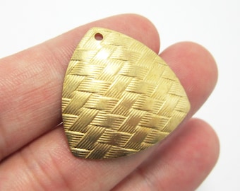 Strukturierte Dreieck Ohrring Charms, Geometrische Messing Anhänger, Ohrring Zubehör, 27.5x0.5 mm, Schmuckherstellung -R934