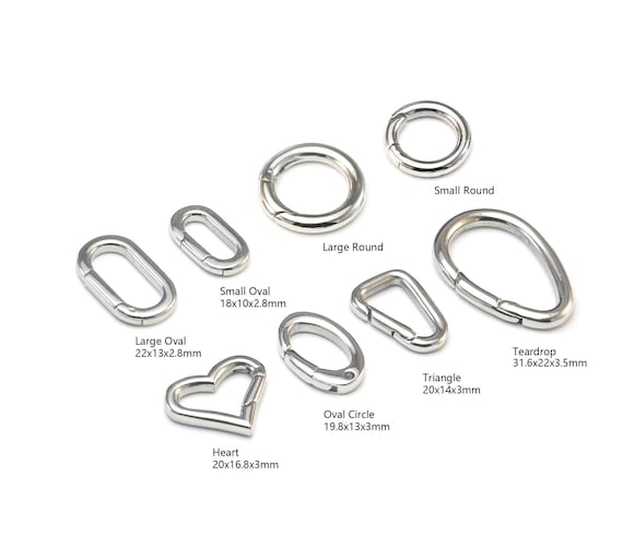 Stainless Steel Carabiner Clasp, Round Carabiner Locker, Heart