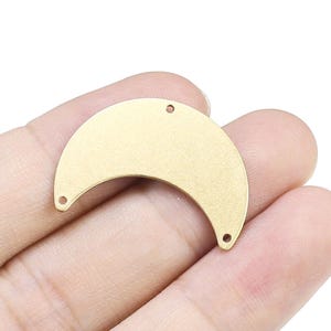 Crescent Moon Earring Charm, Moon Connector For Jewelry Making, Earring Findings, 28x20mm, Raw Brass Charms -R1659