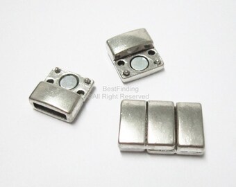 3 stuks magnetische sluitingen, 10mm lederen sluiting, armband connector, 10x2mm lederen sluiting, sieraden maken - FC10