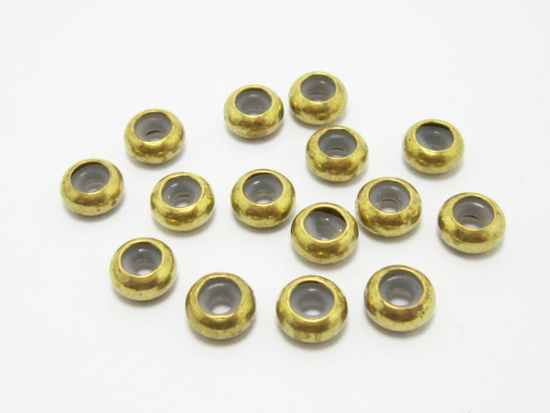 30pcs Brass Bead Keeper 7x3.5mm Raw Brass Rondelle Silicone Etsy