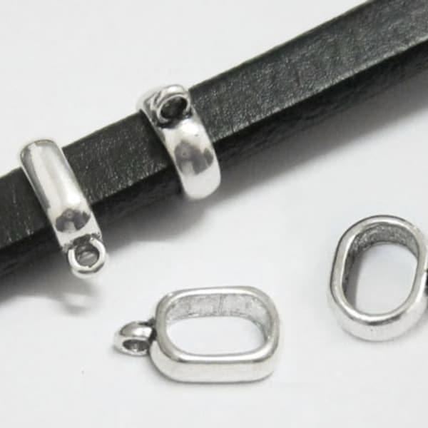 10pcs Licorice charm holder 10x6mm leather bracelet pendant holder