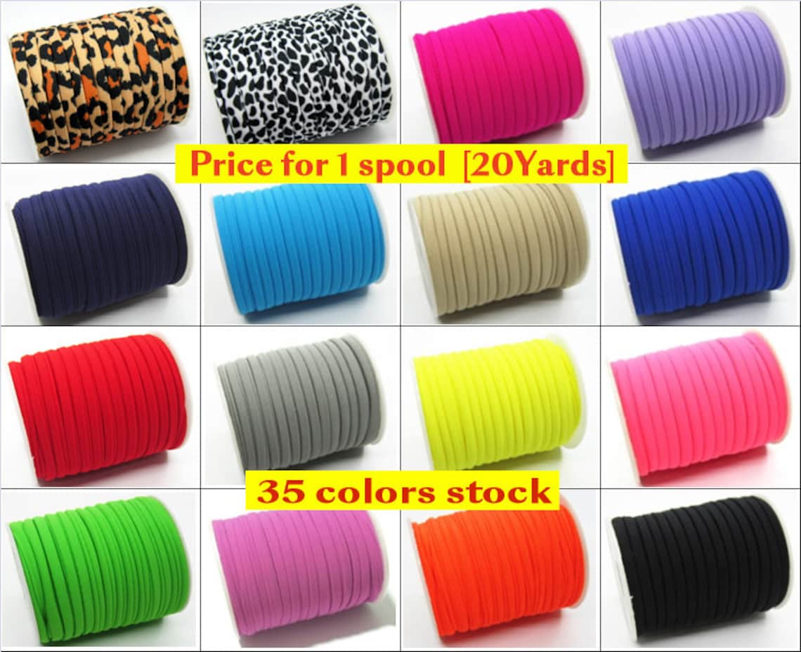Soft elastic cord 5mm Stitched lycra cord Nylon band fabric Etsy
