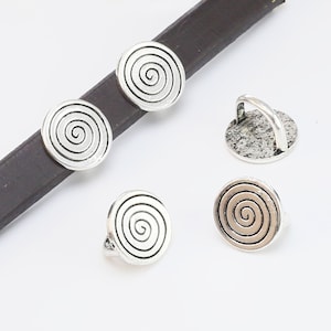 10pcs - Licorice Sprial Sliders, Leather Bracelet Making, Licorice Spacer Beads, 10x7mm Leather Findings - LF59