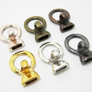 5pcs Open hook clasp 5mm Round leather clasp Bracelet connect Open hooks RH37 image 2