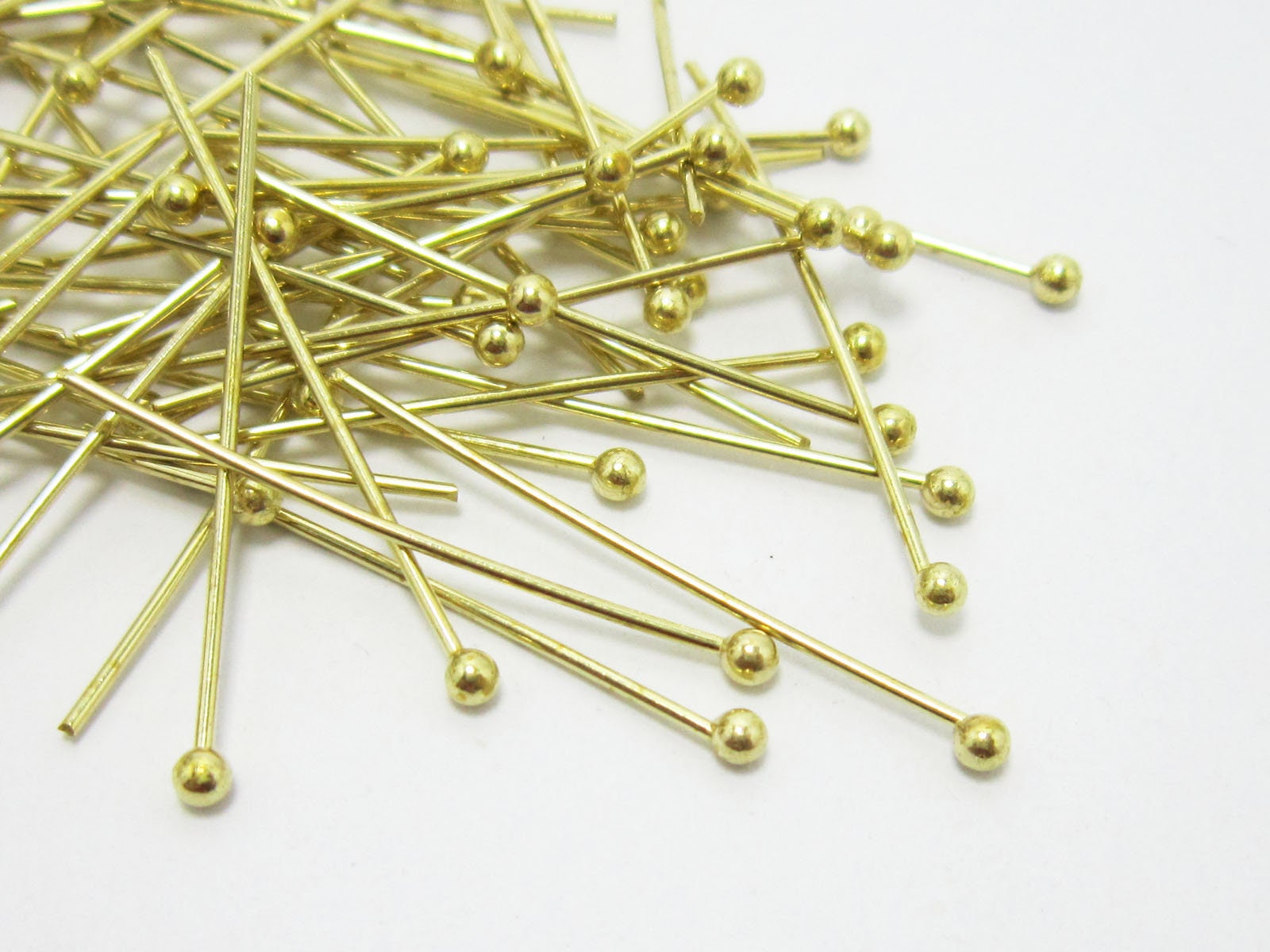 Brass ball head pin 28mm Raw brass beading pins R686 Etsy