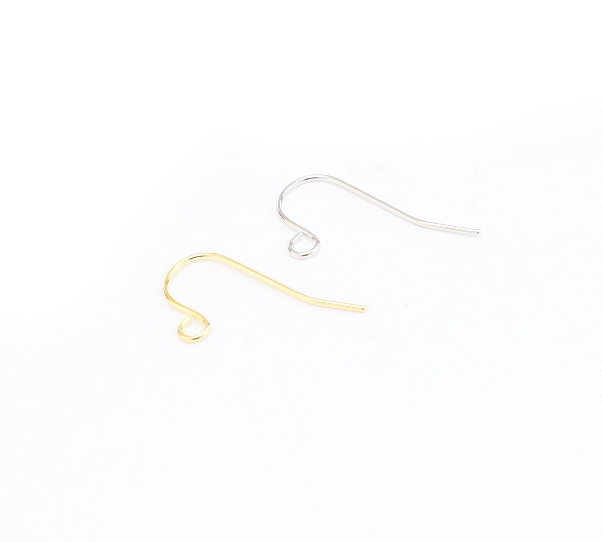 Ganci per orecchini francesi, ganci per orecchini semplici, creazione di orecchini, 21 mm, placcati in oro vero, forniture per gioielli -GH905 - Italia