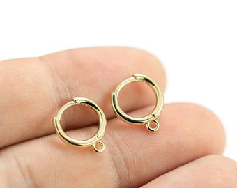 10pcs Round Earring Hoops, Minimalist Earrings, Leverback Earring Clasps, #12 #14 #16mm, Earrings Making, Jewelry Supplies -R1075