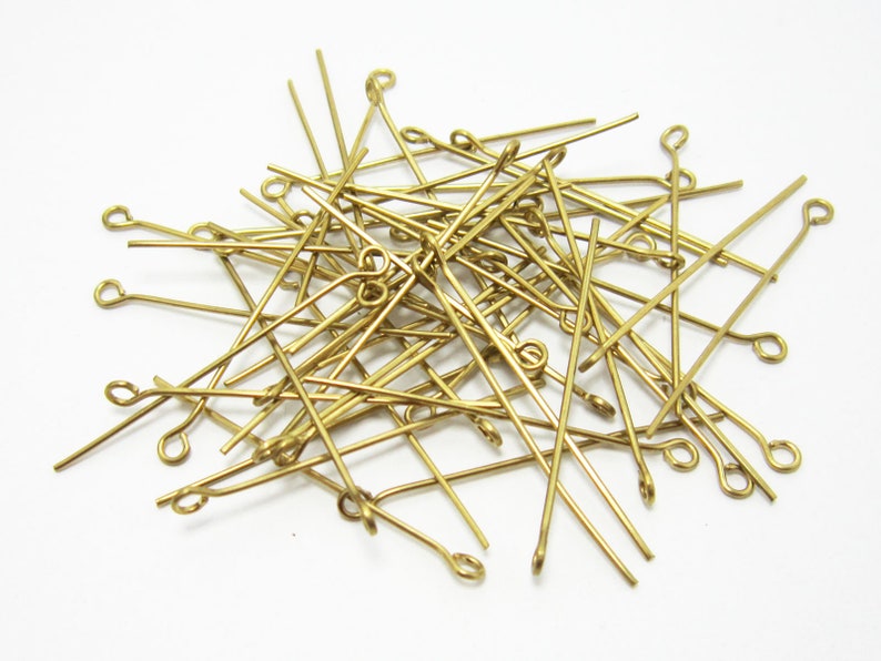 300pcs Brass eye pins 35x0.7mm Raw brass beading pin Pendant Etsy