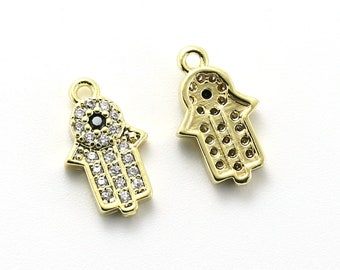 6pcs Hansa Hand Charm, Hand Charm for Jewelry Making, CZ
