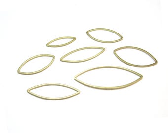 50pcs Marquise Charm, Eye Charm, Earring Connector, Raw Brass Findings, Earring Charms for Jewelry Making -R1717