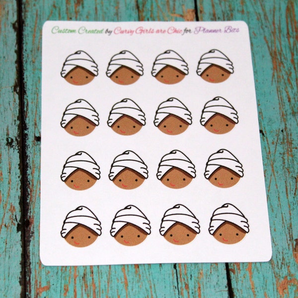 African American Girl Spa / Wash Hair Day Stickers - ECLP, Happy Planner, FiloFax,