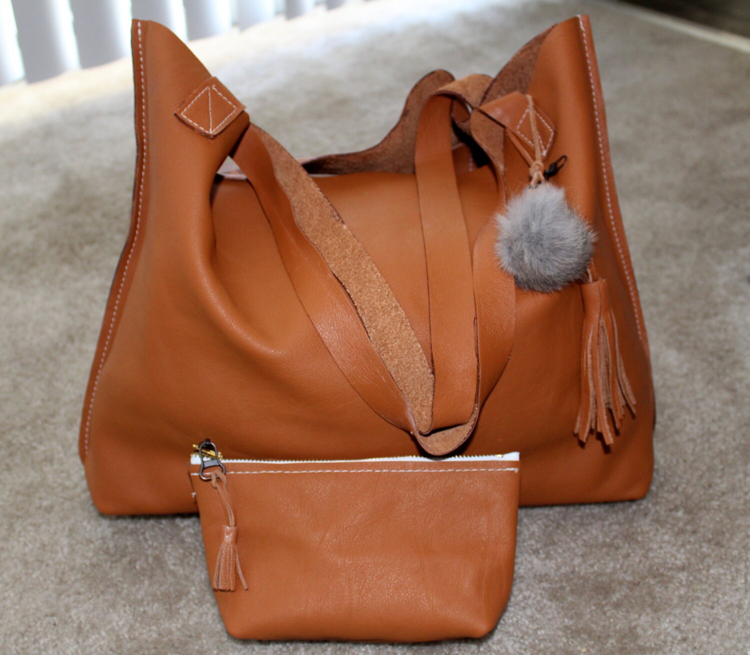 Everyday Leather ToteBag Carry Set Etsy