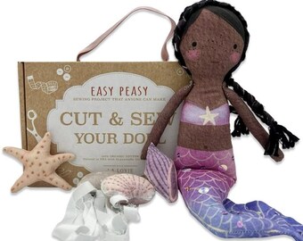 Mermaid Doll DIY Kit: Sew Your Own Organic Cotton Doll