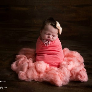 Ready to Ship Wool Fluff Basket Stuffer Merino Prop Baby Girl Boy Newborn Soft Pastel Colors Vanilla Mint Blush image 3