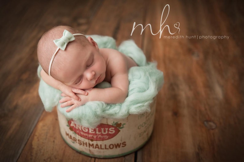 Ready to Ship Wool Fluff Basket Stuffer Merino Prop Baby Girl Boy Newborn Soft Pastel Colors Vanilla Mint Blush image 2