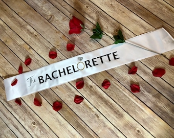 The Bachelorette White Sash /The Bachelor inspired /  Bachelorette Party / Bride to Be