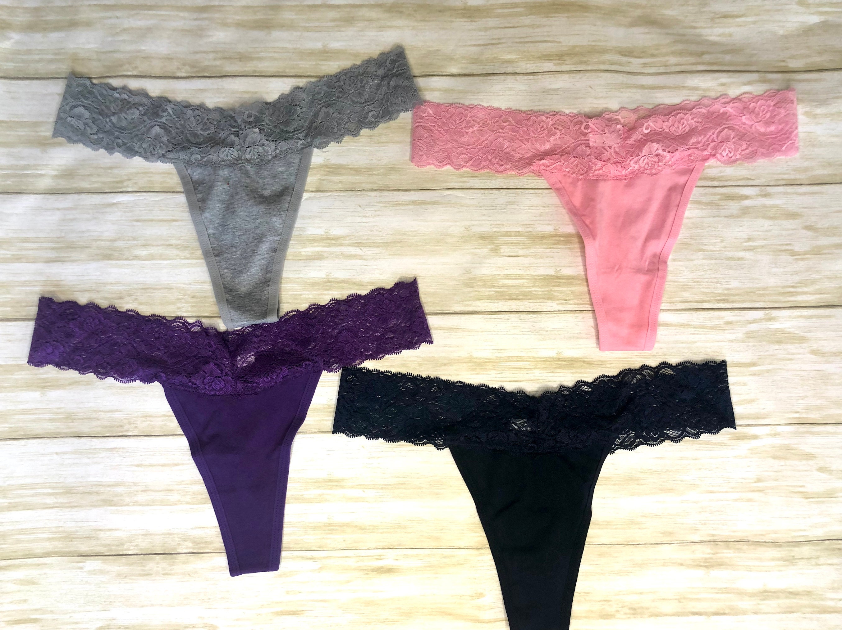 Bachelorette Party Custom Lace Thong Underwear for the Bride to Be