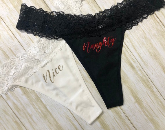 Christmas Naughty or Nice Thong Underwear Gift Set/ Husband and