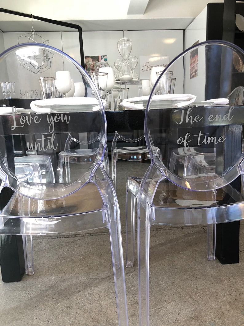 Custom Ghost Chair Decal for Weddings & Events Etsy