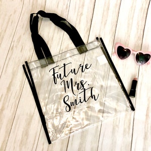 Bachelorette klar Einkaufstasche / Geldbörse / Zukunft Frau / Bachelorette Party / Braut zu sein / Brautjungfer / Geschenk / Custom