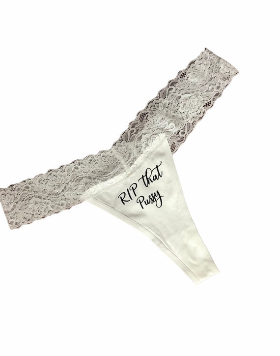 Tik Tok Thong underwear / Lace thong / RIP that Pussy / Funny /  Bachelorette Party / Game / Gift