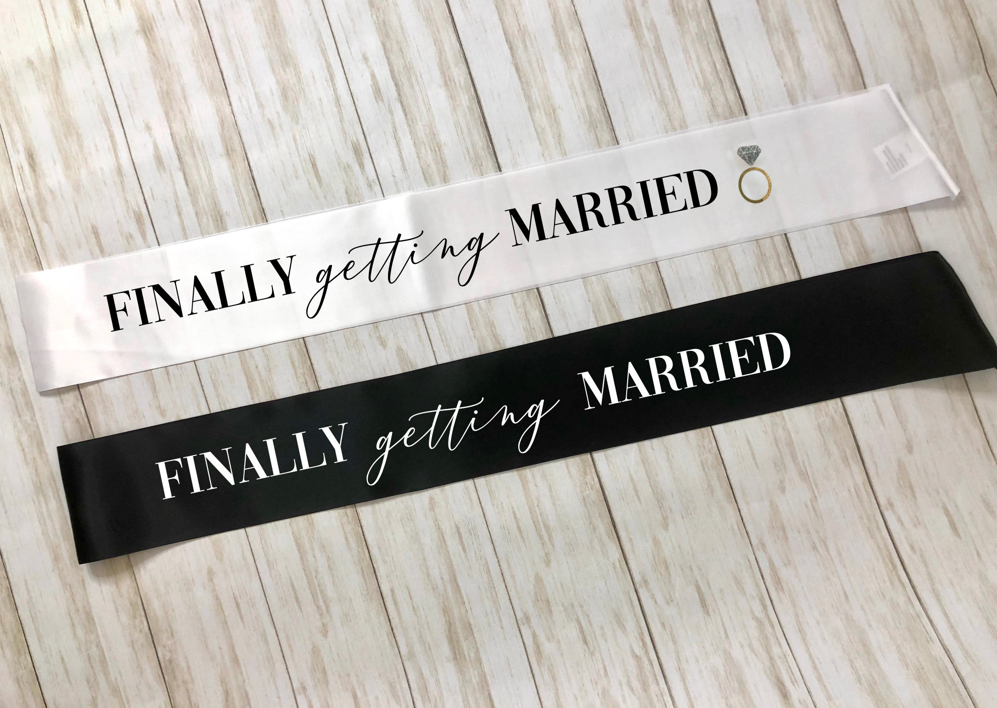 Just Married Gabby Font Wedding Shower Sash