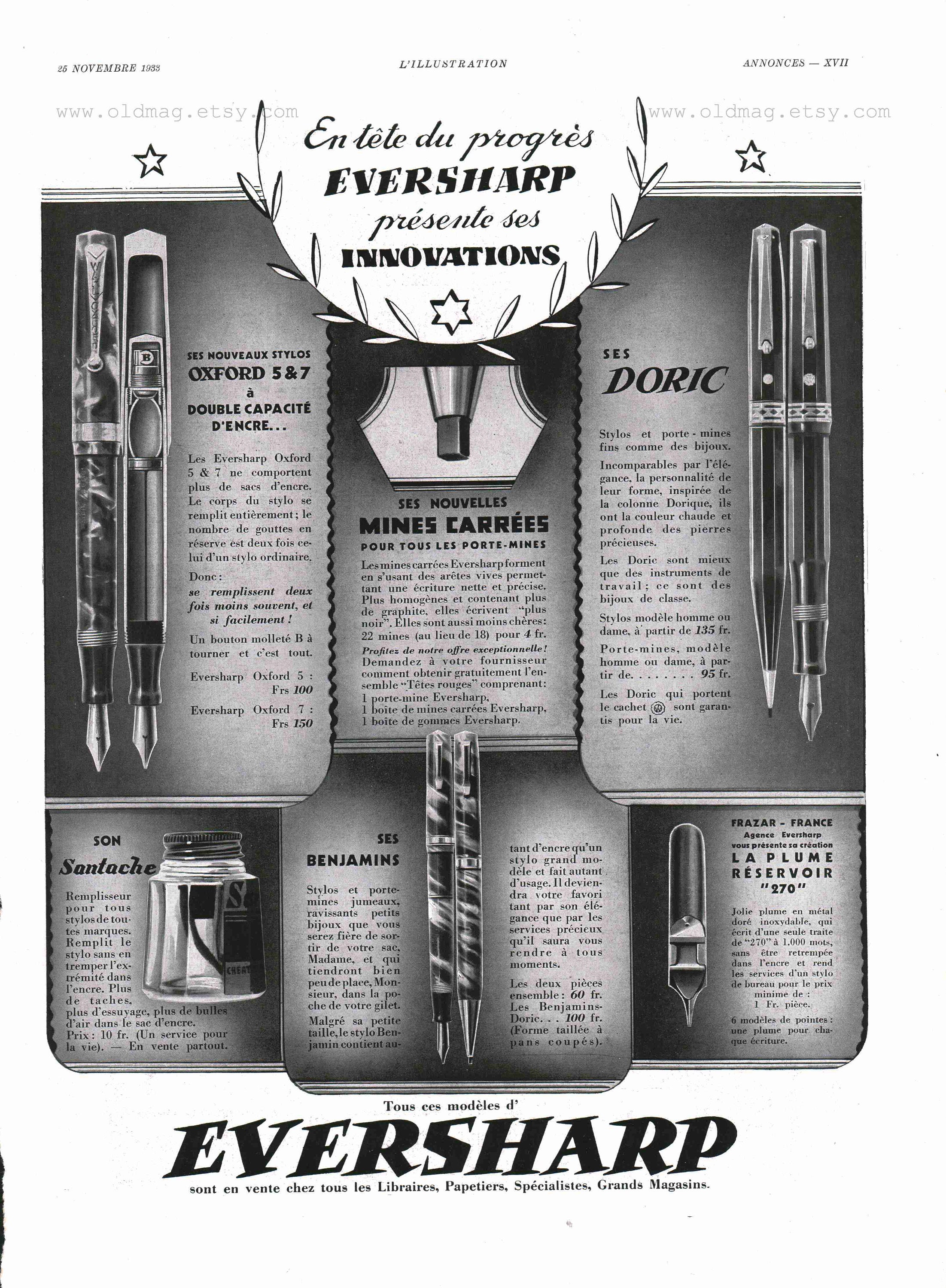 Eversharp Fountain Pens / Burma Jewelry Doublesided Vintage Etsy