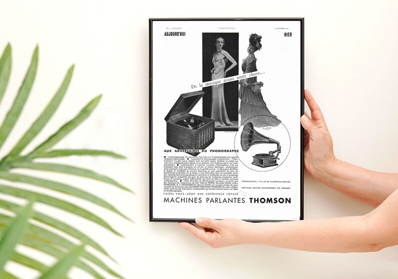 A R. Thomson Poster Thomson Gramophone / St Raphael Quinquina Aperitif, Double-sided ...