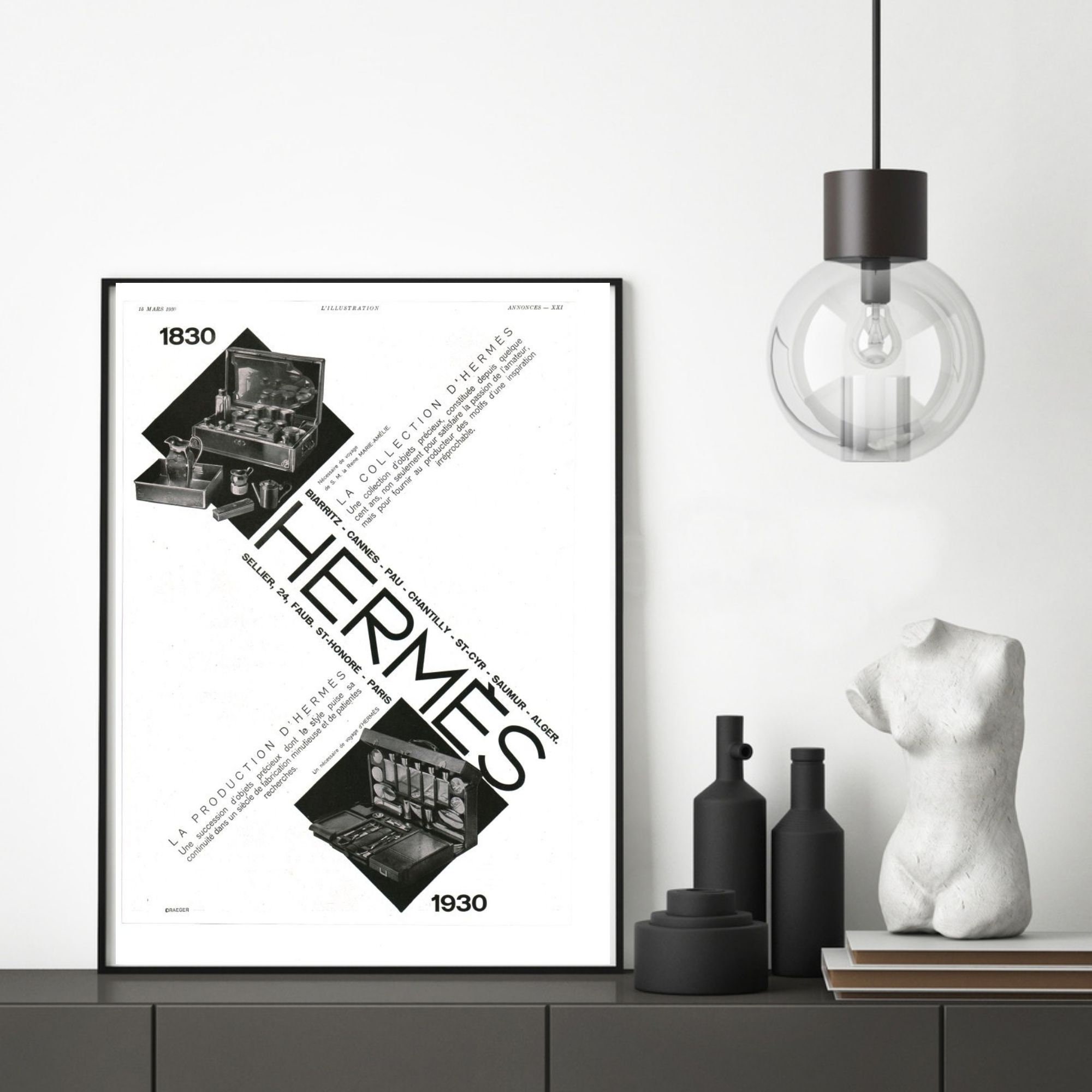 Hermes vintage poster luxury brands geometric design Etsy